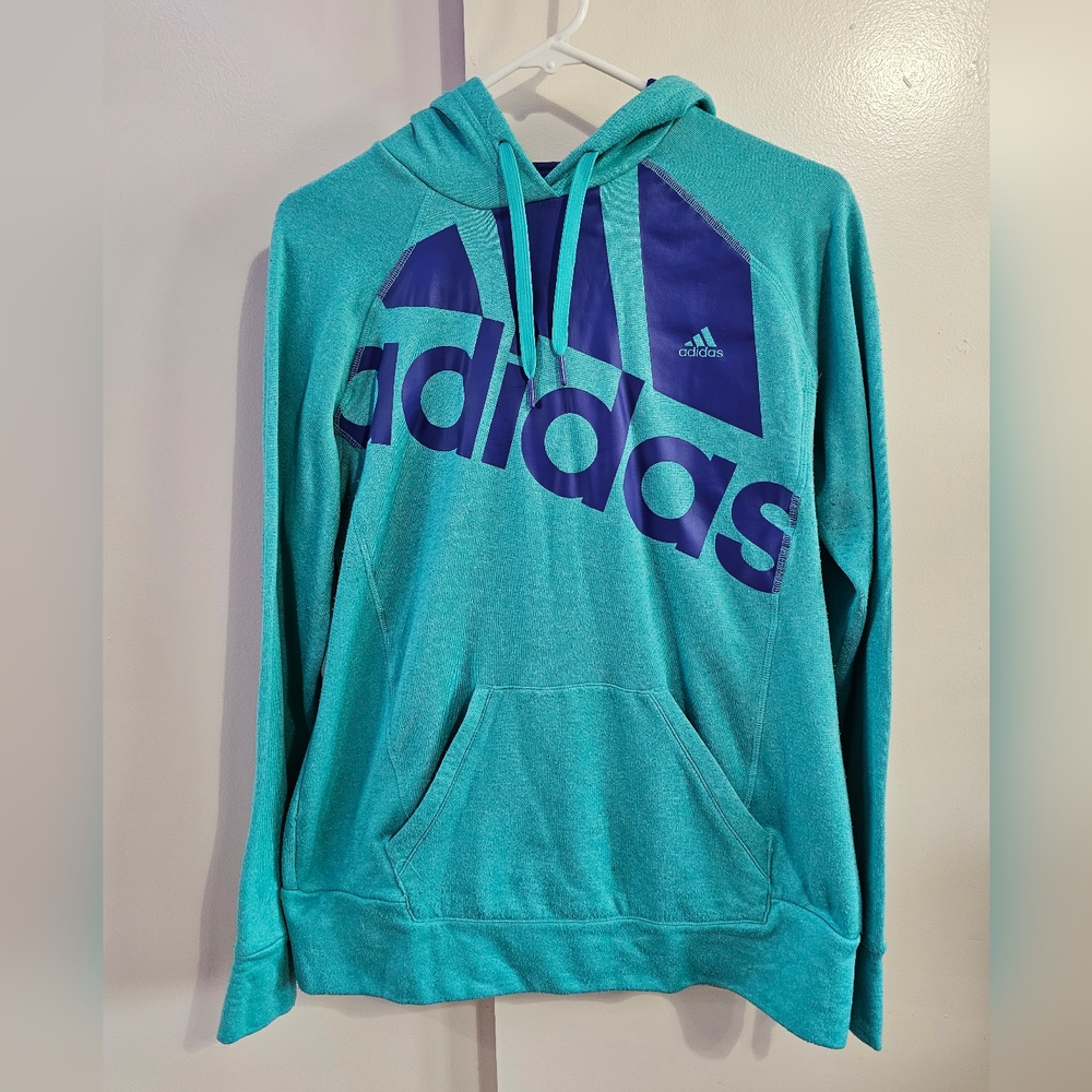 Adidas Women's Large Blue Pullover "The Go-To Hoodie"